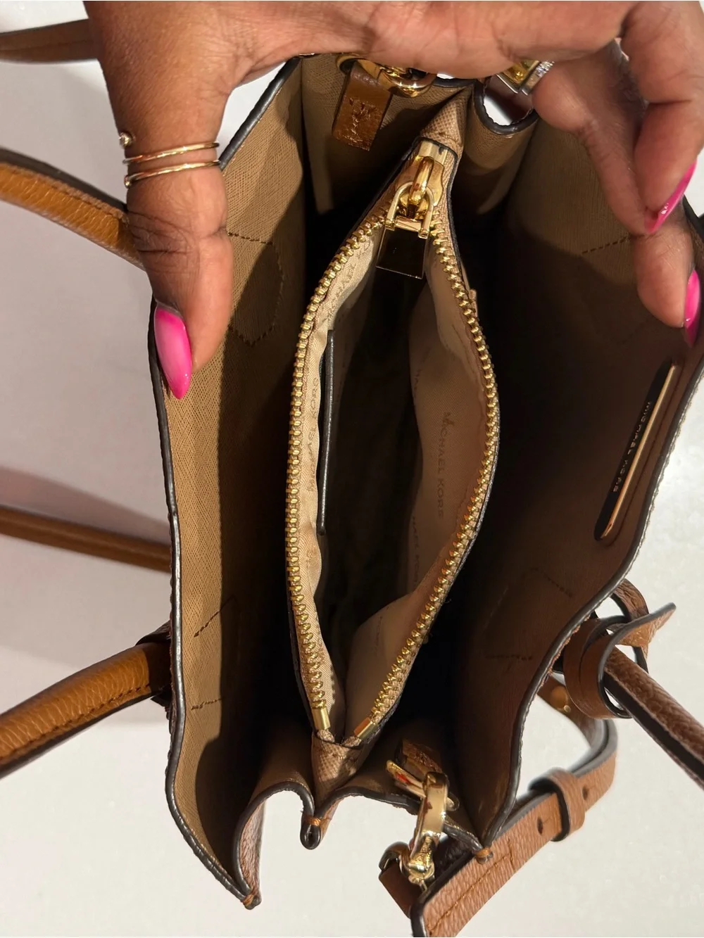 Michael Kors Chestnut Brown Pebbled Leather Satchel